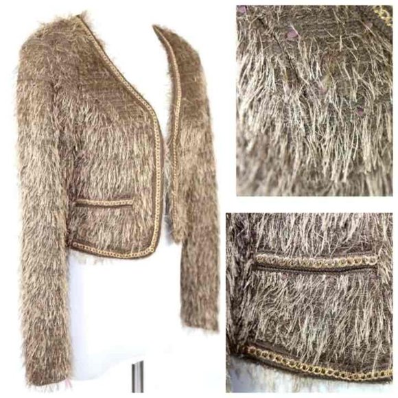 Bronze Brown Long Hair Chain Jacket $430 - Picture 2 of 4